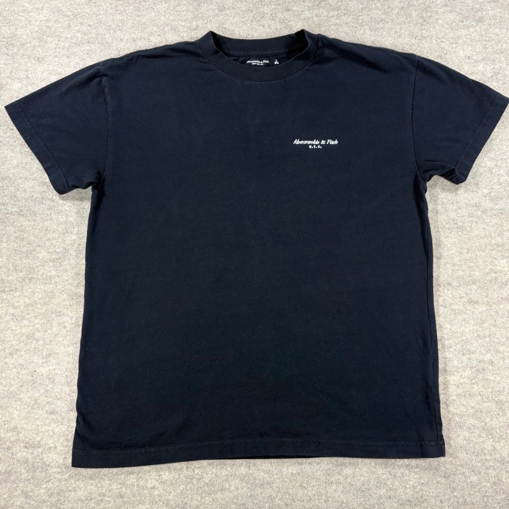 Abercrombie & Fitch Mens Large Black Soft A&F Tee Short Sleeve Logo T-Shirt